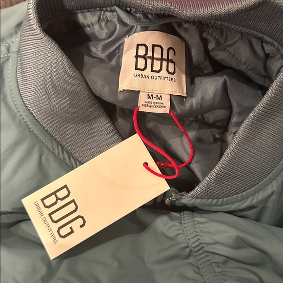 🍀 BDG Urban Outfitters Charlie Bomber Jacket Light Blue Barrel Sleeve - Picture 8 of 8